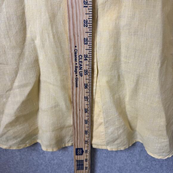 Talbots 100% Linen Button Down Shirt Women’s Medium Butter Yellow Minimalist Top - Picture 5 of 8